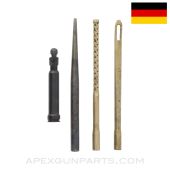 German 8mm Broken Shell Extractor, w/ Cleaning Jags & Punch, *Good*