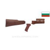 Bulgarian AK-47 Bakelite Furniture Set w/ Plastic Buttstock, U for Ustaša Trench Art, Stripped *Good*