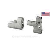 AKM/AK Micro Draco Front Sight Combination Gas Block w/ Rear Sight Block, Stripped, In The White, *Good*