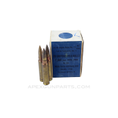 7.65x53mm Argentine Mauser (Rifle) - 20RD Box Surplus, 174gr Full Metal Jacket, Brass Case