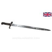 British Martini Henry 1887 MKI "Sword" Bayonet, Stripped Grips *Fair*