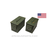USGI .50 Cal. Ammo Can M2A1, Steel w/ Carry Handle, Green *Good to Very Good*