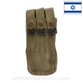MP5 / MP2 UZI Magazine Pouch, 3-Cell, 9mm, Canvas, Israeli, *Good*