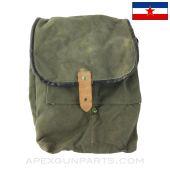 Yugoslavian AK-47 Four Magazine Divided Pouch, w/Carry Strap, 30rd, *Very Good*