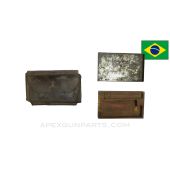 Brazilian Madsen LMG Gunner's Kit "A" Carry Case & Wood Insert, Leather *Fair*