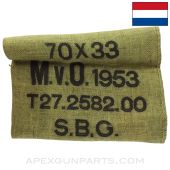 Sandbag, 26 x 13", Green, Canvas, 1953 Dated *Good* 