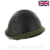 British Mk IV "Turtle Shell" Steel Helmet, No Liner, Black *Good*