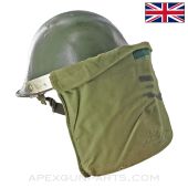 British Mk IV "Turtle Shell" Steel Helmet, w/ Riot Visor Mount and MK 5 Liner *Good*
