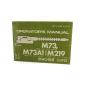 USGI M73 / M73A1 / M219 Manual, 1974 Print, *Good*