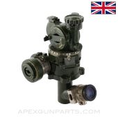British 105mm L5 Pack Howitzer L1A1 Dial Optical Sight, w/ Transit Case *NOS*