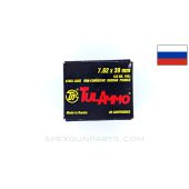 7.62x39mm (Rifle) - 20RD Pack - Russian, FMJ Steel Case, Steel Case, 122gr *Excellent* 