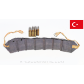 8mm Mauser (Rifle) - 70RD Bandolier Turkish Military Surplus, 5rd Clips, Steel Core, FMJ, 7.92x57 