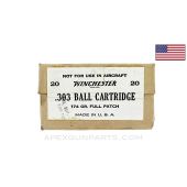 .303 (Rifle) - 20RD Box, Winchester 174 gr "Black Box", Ball Ammunition, *Very Good* Condition 