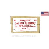 .303 (Rifle) - 20RD Box, Winchester 174 gr "Red Box" R.A.F. Ball Ammunition, *Very Good* Condition 