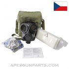 Czech OM-90 Gas Mask Pack, CBRN Protection Rated, In Vinyl Carry Bag, Military Issue, Choice of Size 