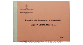 CETME Model C Small Parts Booklet, Original Spanish *Good*