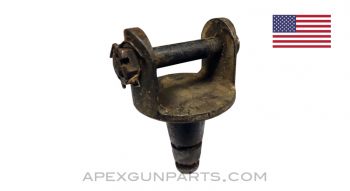 Pintle, For M2 & M3 Tripod, with Bolt, Fits .30 & .50 Cal. Guns, 2 Ring, Tan Paint, *Good*