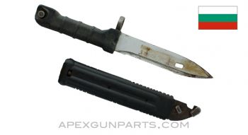 Bulgarian Type 4 AK-74 AKM Bayonet & Scabbard, *Fair*, Sold *As Is* 