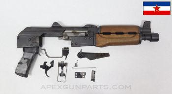 Zastava MDL PAP M92P AK-47 Parts Kit, 10" Original Populated Barrel, Modified Carrier, 7.62x39 *Very Good*