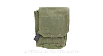 SMG Magazine Pouch, Holds 5, OD Green Canvas w/Shoulder Strap *Very Good* 