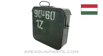 Hungarian PKM Ammo Can, 2-Piece Cover, Steel, Green, Late Style *Good* 