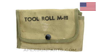 USGI M12 Tool & Spare Parts Roll, OD Canvas *Excellent* 