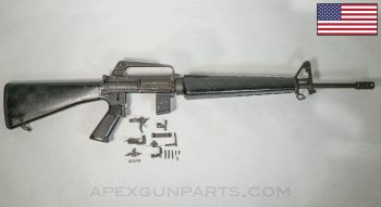 Colt 614 M16A1 Parts Kit, 20" Barrel, Triangle Handguards, A1 Birdcage, Stock & Pistol Grip, 5.56mm *Good*
