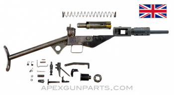 STEN Mk 2 SMG Parts Set, With 7.75" Blaster Barrel, "T" Stock, 9mm Luger, *Good* 