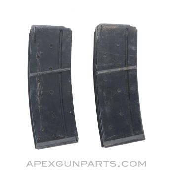 AR-15 / M16 Project Magazines, Set of 2, 30rd Synthetic with Steel Reinforced Top, Israeli Orlite, Black *Good / AS-IS* 