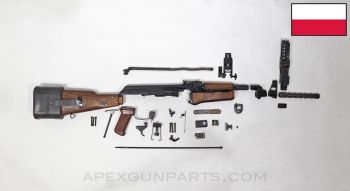 Polish KbK Model "G" Milled AK-47 Parts Kit, w/Rubber Boot & Grenade Launching Sights and Spigot, Wood Furniture, Matching, 7.62X39 *Excellent*