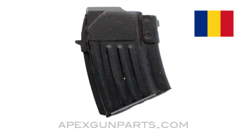 AK-47 Magazine, 5rd Steel Double Stack, Romanian, Blued, 7.62X39, *Very Good*