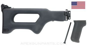 PKM  Buttstock Assembly, w/Rear Tang, Metal Fittings and Pistol Grip, Gray Delrin® *NEW* US Made 922(r) Compliant part