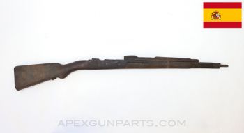 Spanish M44 Mauser Stock Set, No Barrel Band Spring, Cracked, 38" *Fair*