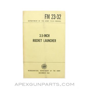 Rocket Launcher 3.5-Inch, US Army Field Manual, 1961 *Good*