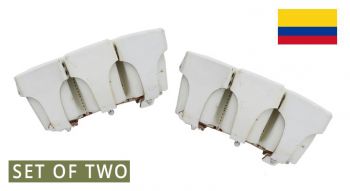 SPECIAL! Set of Two, Mauser Rifle Ammo Pouch, 3-Pocket, White Leather, Colombian *Very Good* 