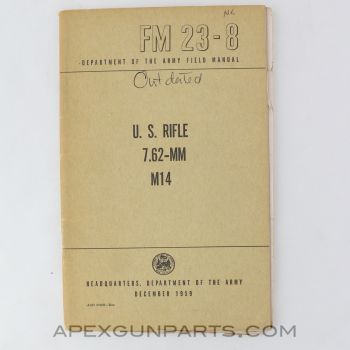 M14 Field Manual, USGI, Paperback, December 1959, FM 23-8 *Good*