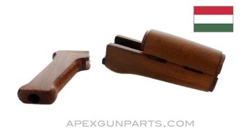 Hungarian AK-63D / AKM Wood Handguard Set w/Pistol Grip, *Good* 