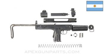 FMK-3 SMG Parts Kit, w/ Cut Receiver Stubs, Collapsible Wire Stock, Argentina, 9mm *Good*