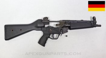 H&K MP5 Parts Kit, 8.5" 3-Lug Barrel, 3 Position Lower (S, E, F), A2 Polymer Fixed Stock, Black, 9mm NATO *Good* 