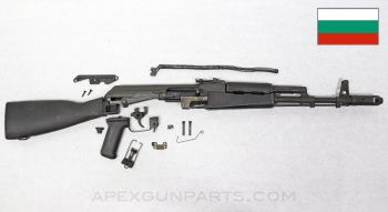 Bulgarian AK-74 Project Parts Kit, w/ Populated US Barrel, Black Polymer Furniture, 5.45x39 *Very Good*