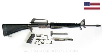 Colt 604 M16 Parts Set, 20" Barrel, 3-Prong Flash Hider, M16 Buttstock & Pistol Grip, Slickside Carrier, Grey Finish, 5.56 NATO *Very Good* 