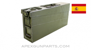 Spanish MG-3 Ammo Can, Green w/Carry Handle, 7.62 NATO, *Good*
