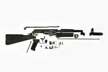 AK-74 Parts Kit, Black Polymer Stock Set, No Rear Sight Block, Hybrid of Bulgarian, Russian and Polish, 5.45x39 *Good* ONE-OFF