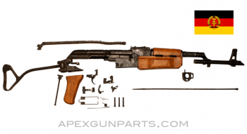 East German AK-47 MPi-KM Parts Kit, Side Folding Stock, Wood Furniture, Sanitized, 7.62X39, *Very Good*