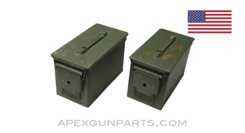 USGI .50 Cal. Ammo Can M2A1, Steel w/ Carry Handle, Green, *Good to Very Good* 