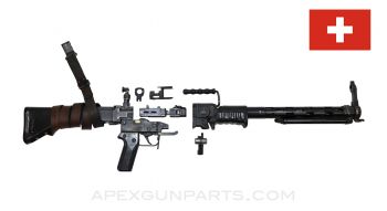 Stgw 57 Parts Kit w/ Special Adjustable Bipod and Trunnion, Target Rear Sight, Swiss, 7.5x55 *Very Good* 