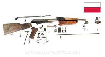 Polish KbK Milled AK-47 Parts Kit, Wood Stock Set, 7.62x39 *Good* ONE-OFF