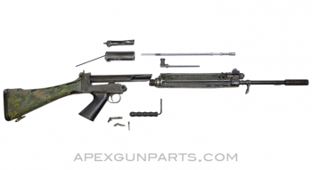Rhodesian FAL Rifle Parts Kit, Original 21" Barrel, Painted Polymer Stock, 7.62X51 NATO, *Good* 